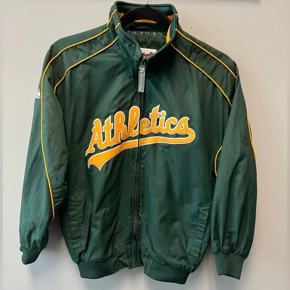 Oakland Athletics Majestic MLB Authentic Jacket—Youth M *Fits Adult XS* READ
